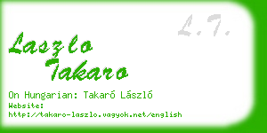 laszlo takaro business card